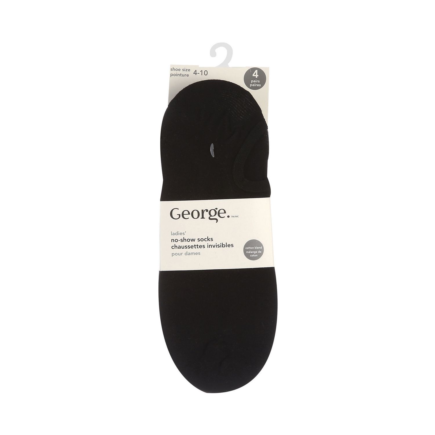 George Women's No-show Socks, 4 Pairs 