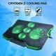ENHANCE Cryogen Gaming Laptop Cooling Pad - Fits 17 in. Computer, PS4 - Adjustable Laptop Cooling Stand with 5 Quiet Cooler Fans, 2 USB Ports and LED Lighting - Slim Portable Design 2500 RPM, Green – image 2 sur 9