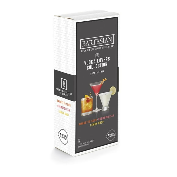 Bartesian The Vodka Lovers Collection Cocktail Mixer Capsules, Variety Pack of 6 Cocktail Capsules 55512