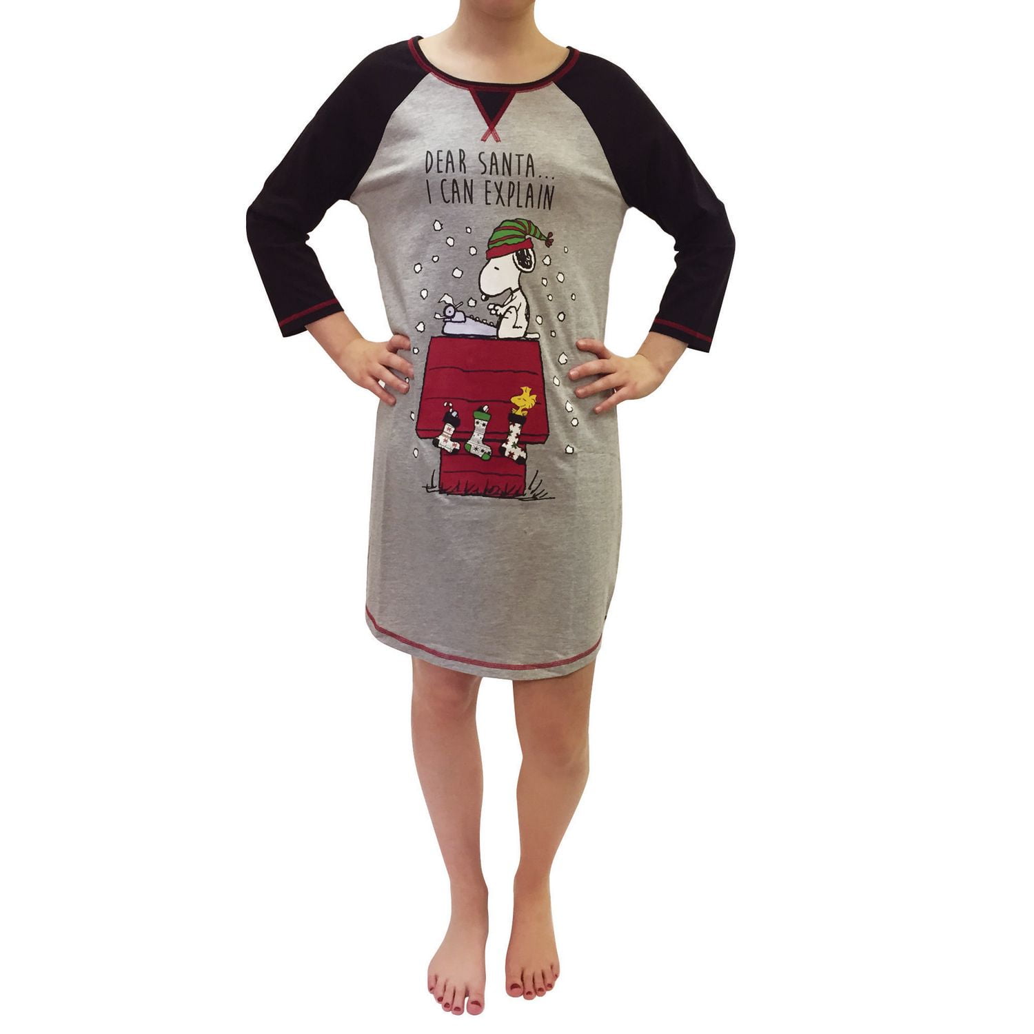 Peanuts Ladies License 3/4 Sleeve Nightshirt Walmart Canada