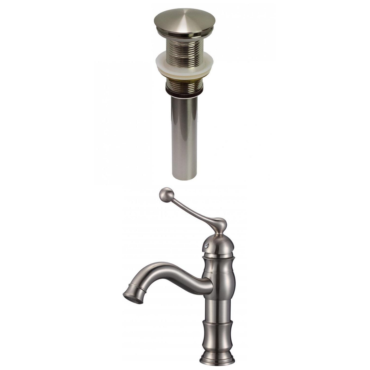 American Imaginations Ai 29474 1 Hole Cupc Approved Lead Free Brass Faucet Set In Brushed Nickel Color Drain Incl Walmart Canada