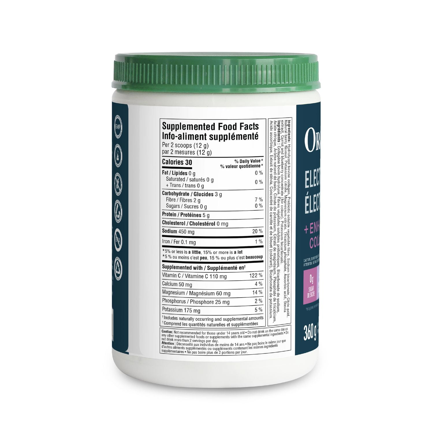 Organika Electrolytes Collagen Lemonberry 360g, Maximum hydration with essential nutrients