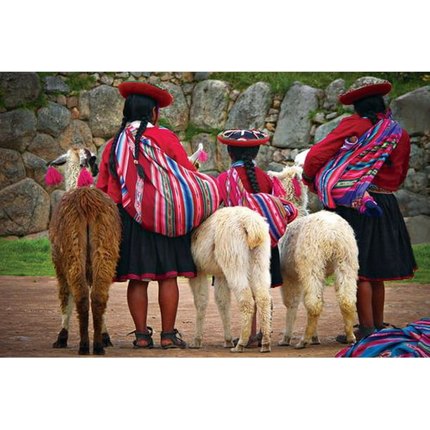 Indios péruvienne avec Lamas