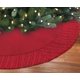 Tapis pour sapin de Noël rouge molletonné de 1,2 m avec bordures en maille torsadé – image 2 sur 2