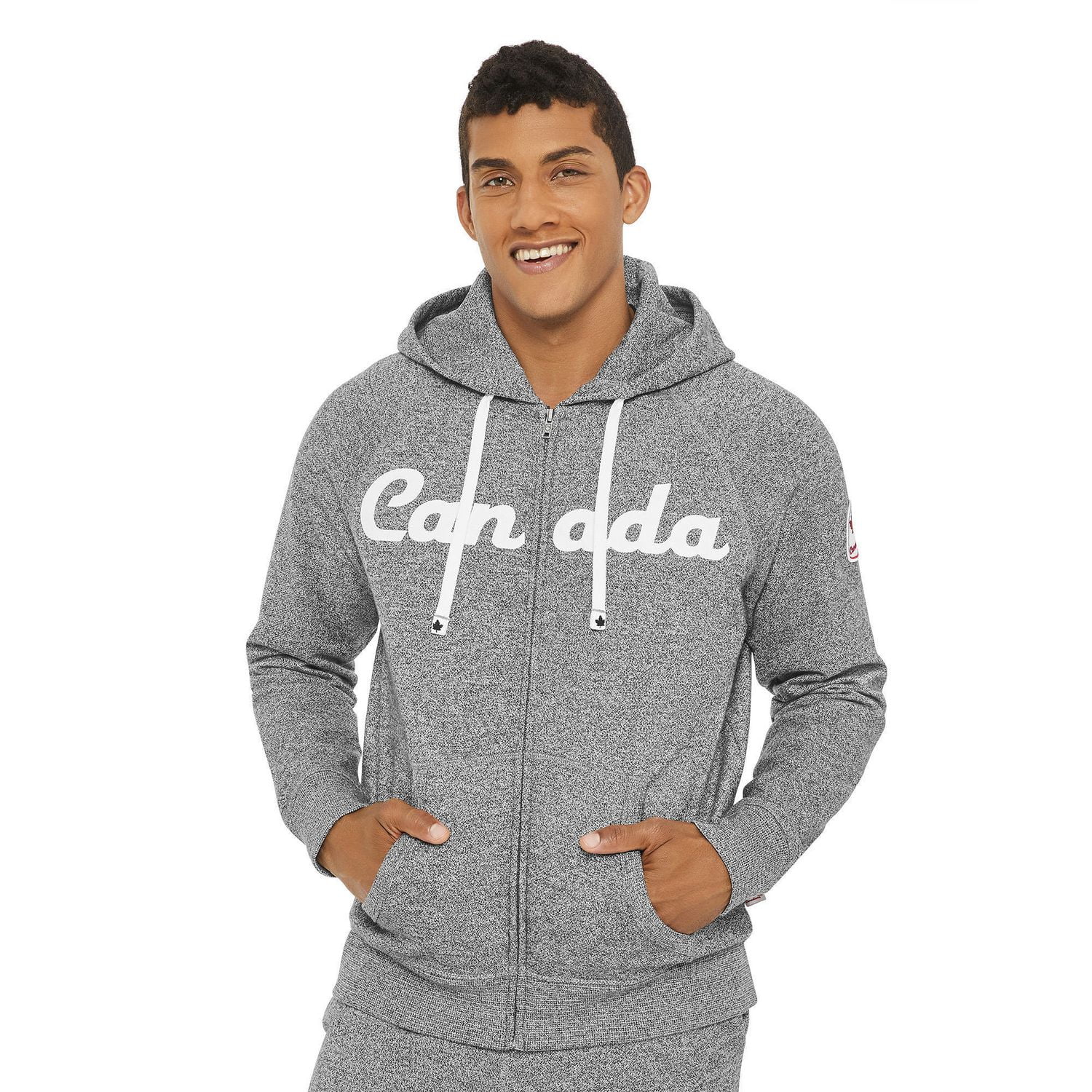 Canadiana Men s Zip Raglan Hoodie Walmart