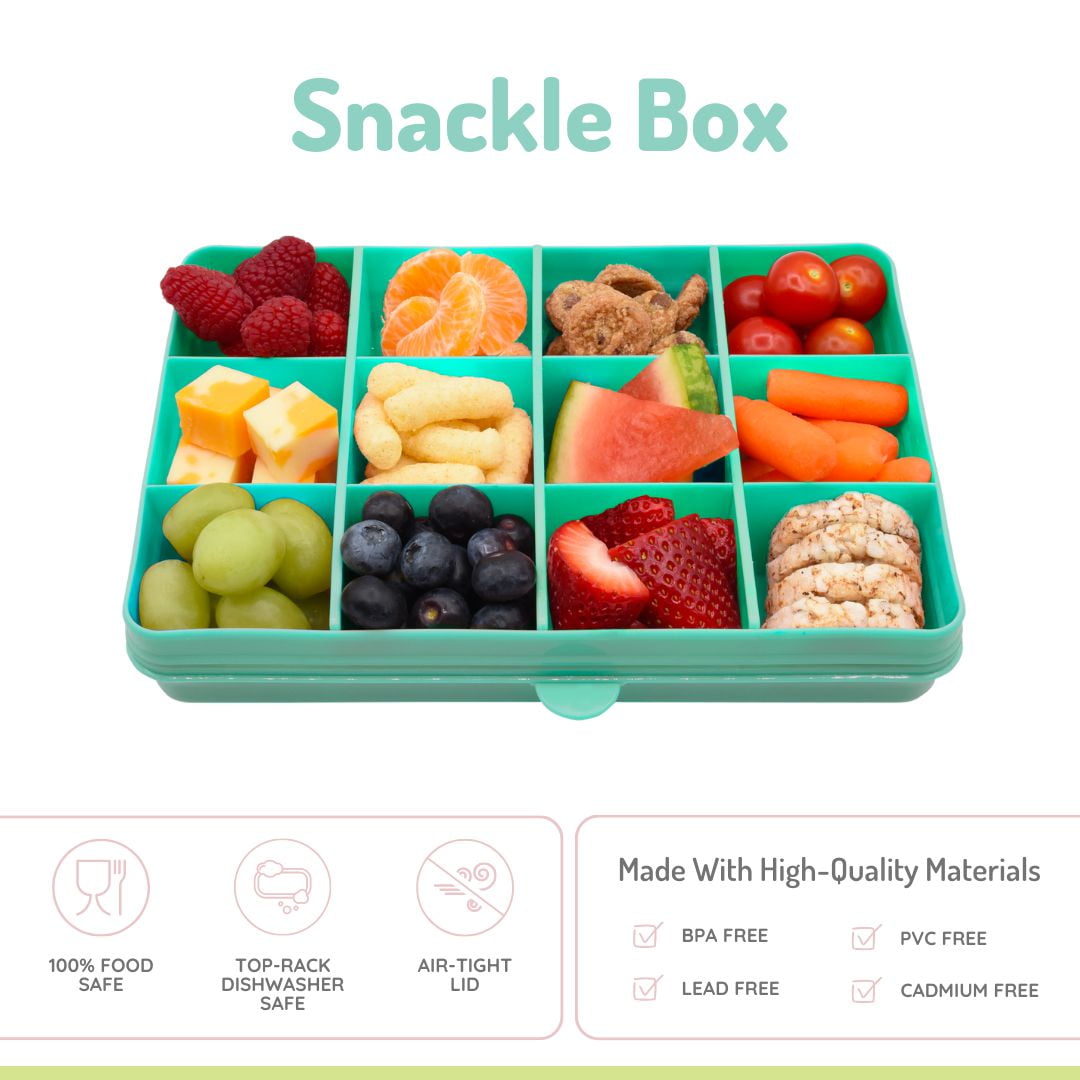 Snackle Box – Divided Snack Container, Food Storage for Kids, Removable  Dividers, Arts & Crafts, Beads, BPA-Free – 12 Compartments- Blue
