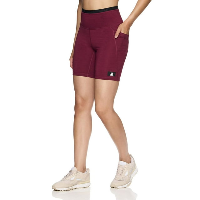 Reebok Women's Flex Highrise Compression Shorts with pockets