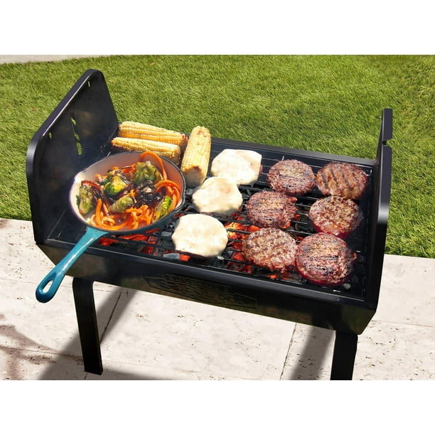 Expert Grill 28 Offset Steel Charcoal Smoker Grill with Side Firebox,  Black 