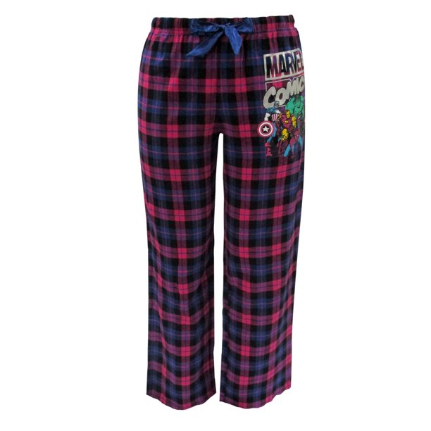 Pantalon de pyjama en flanelle avec imprimé sous license de Marvel pour dames