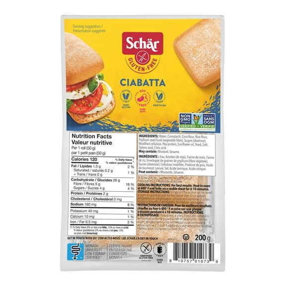Ciabatta sans gluten Schär 200 g