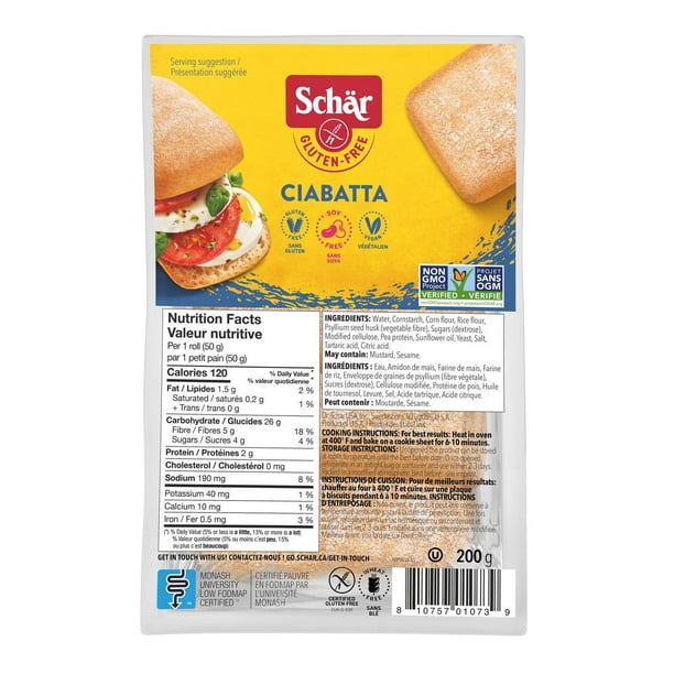 Schär Gluten Free Ciabatta 200 G Walmartca 9702