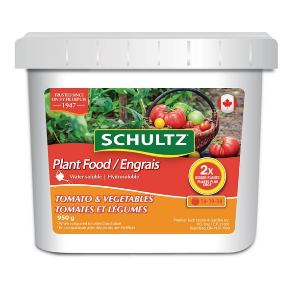 Engrais hydrosoluble pour tomates et légumes Schultz® 18-10-30