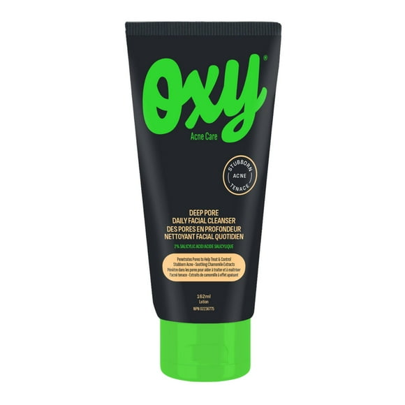 Nettoyant quotidien pour le visage Oxy Deep Pore - Acide salicylique cliniquement prouvé (2,0 %) - Contrôle de l'acné tenace - Aide à traiter et à prévenir les éruptions cutanées - Sans parabène - Testé dermatologiquement Nettoyant pour le visage contre l'acné, 162 ml