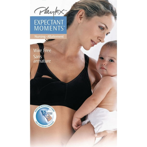 PLAYTEX - Expectant Moments Nursing Bra - Size C38 - Black - NIB
