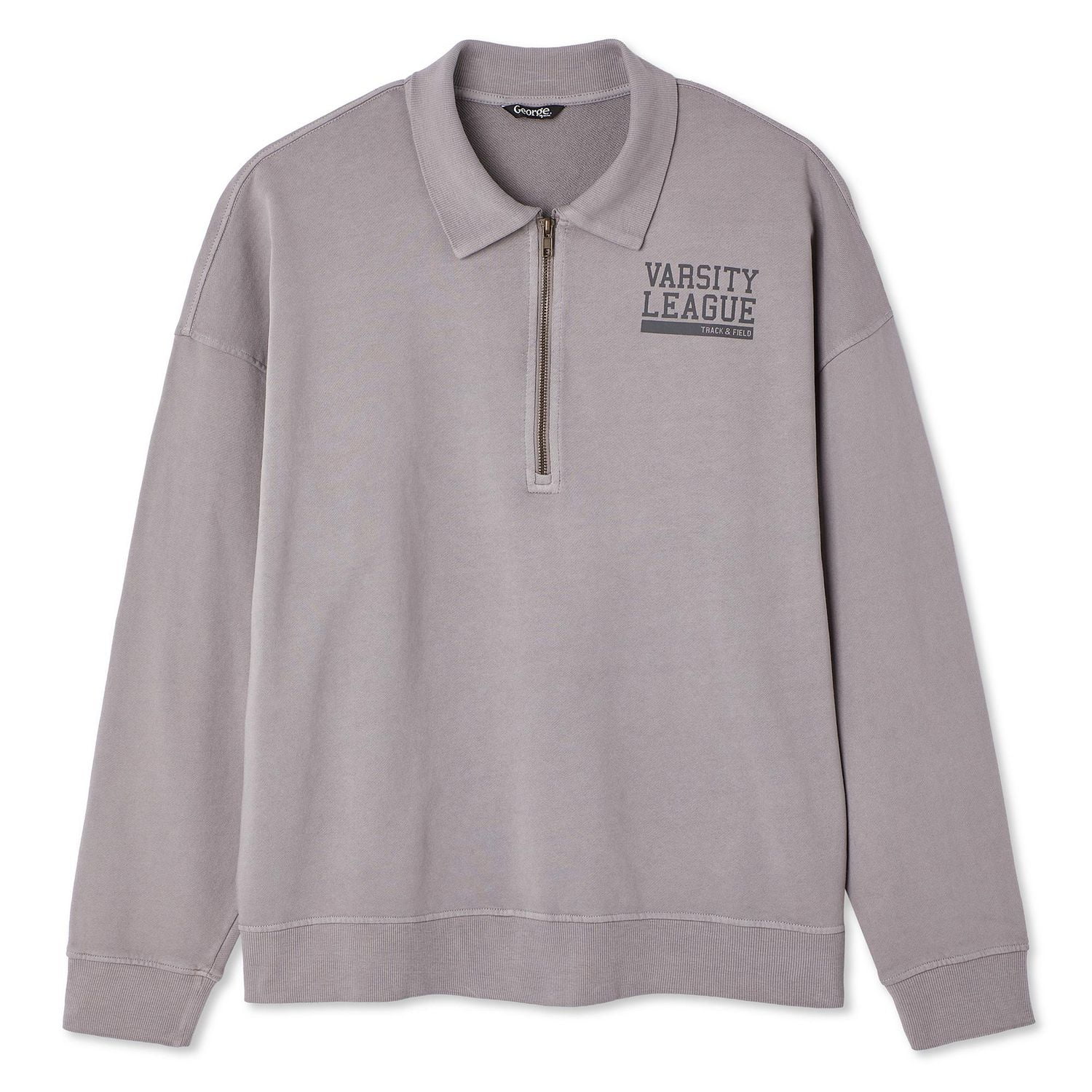 Chandail avec fermeture éclair 1/4 George pour hommes Tailles P-2XL