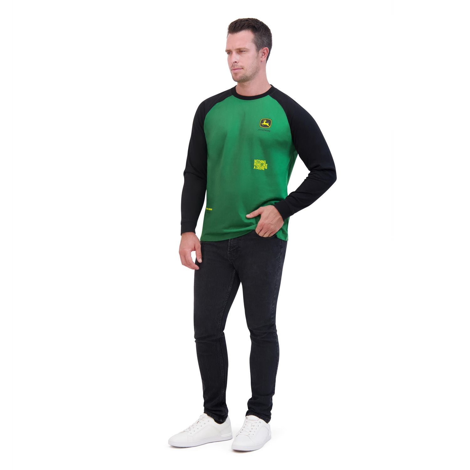 John Deere Long Sleeve Racer Raglan Graphic Tee