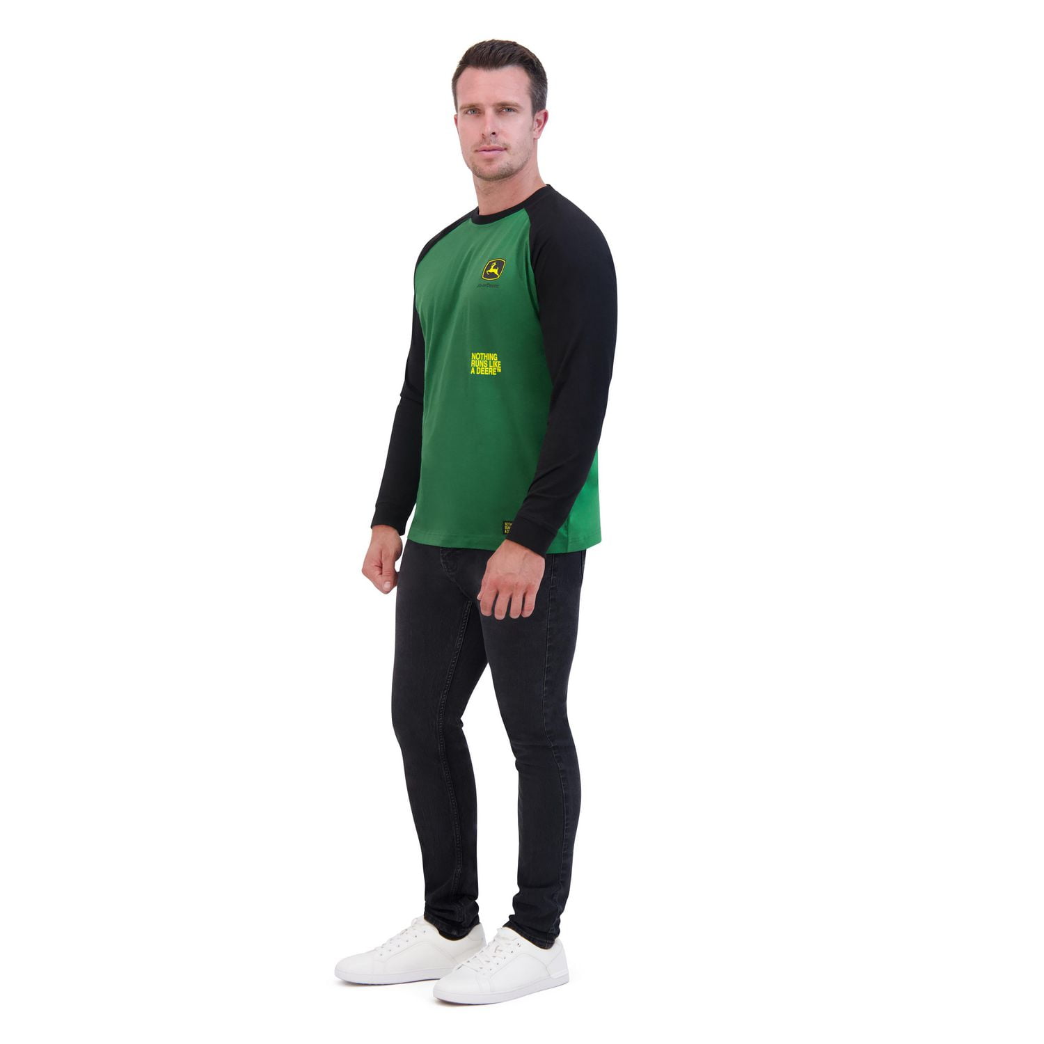 John Deere Long Sleeve Racer Raglan Graphic Tee