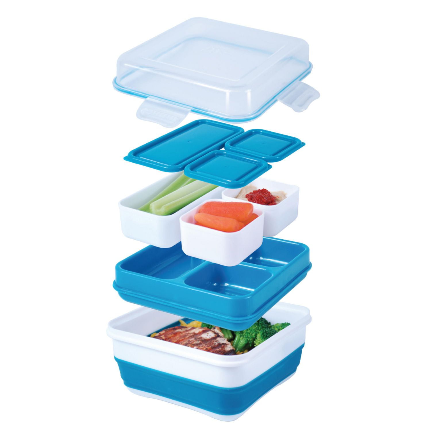 6x Mini Plastic Storage Boxes Food Containers Pots Snack Lunch Box