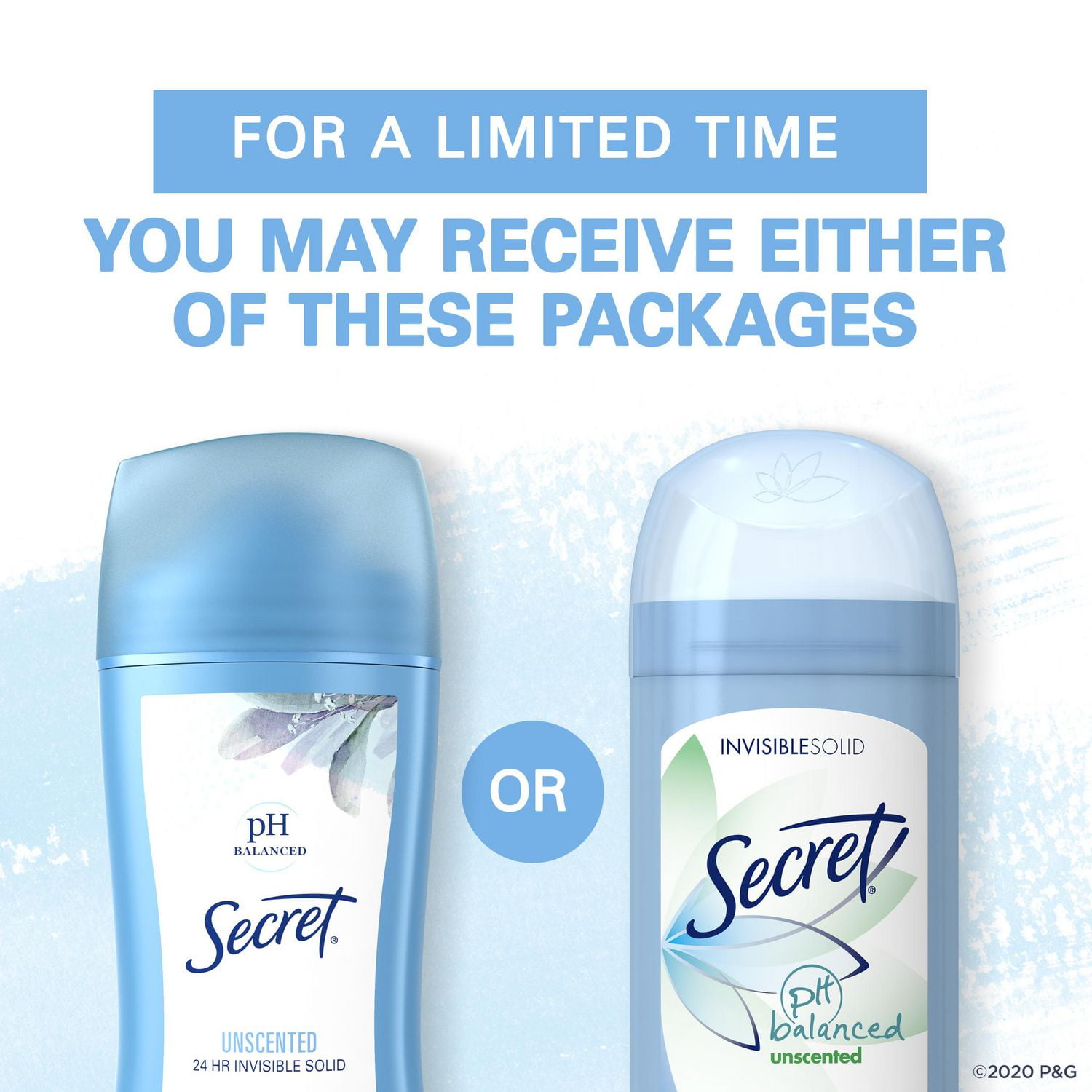 Secret Invisible Solid Antiperspirant and Deodorant, Unscented, 73 g,  Unscented 