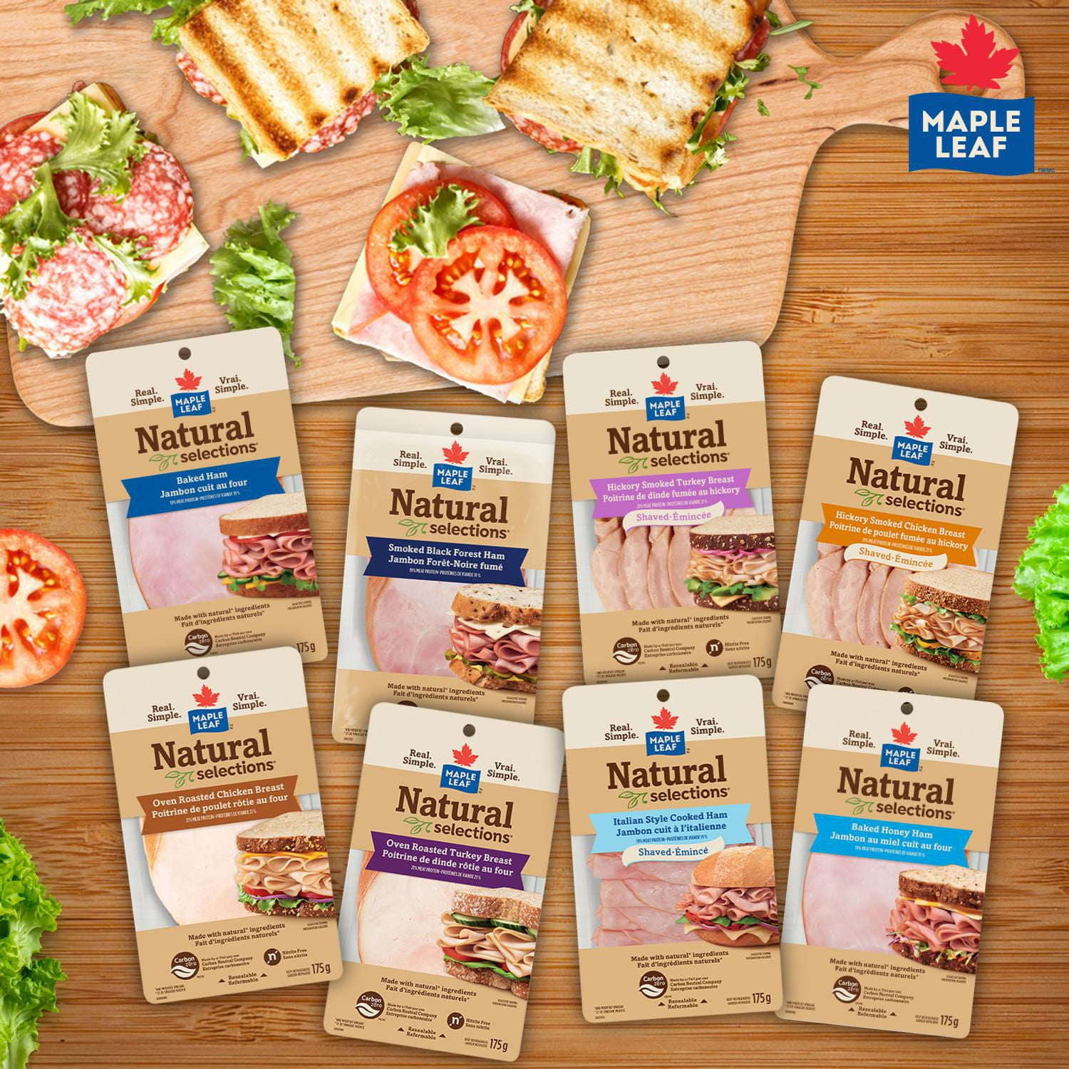Jambon style italien émincé Natural Selections Maple Leaf Jambon à l’italienne 175 g