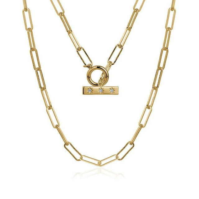 Luxury Designs Chaîne de trombone plaquée or 3 Wishes