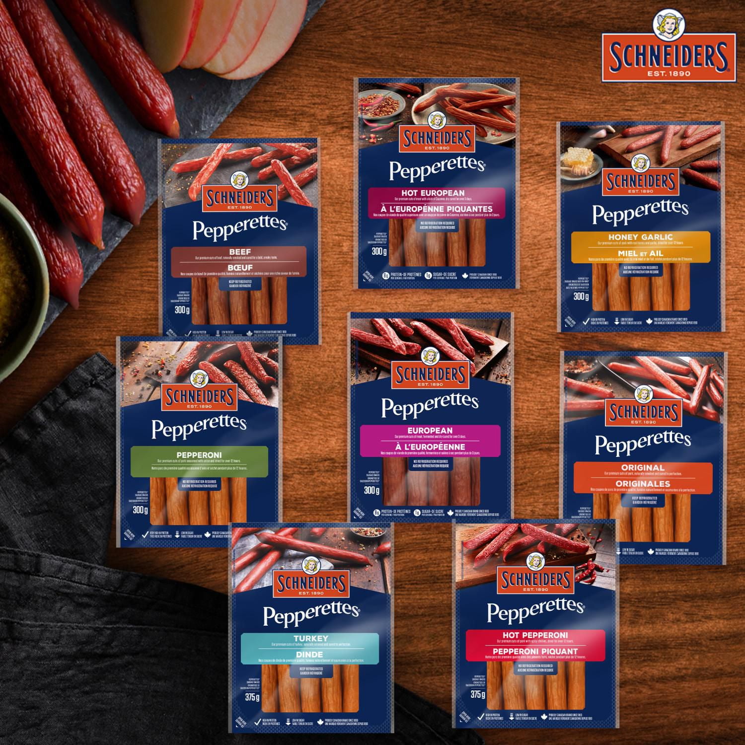 Bâtonnets de saucisson pepperoni piquant Pepperettes Schneiders 375 g