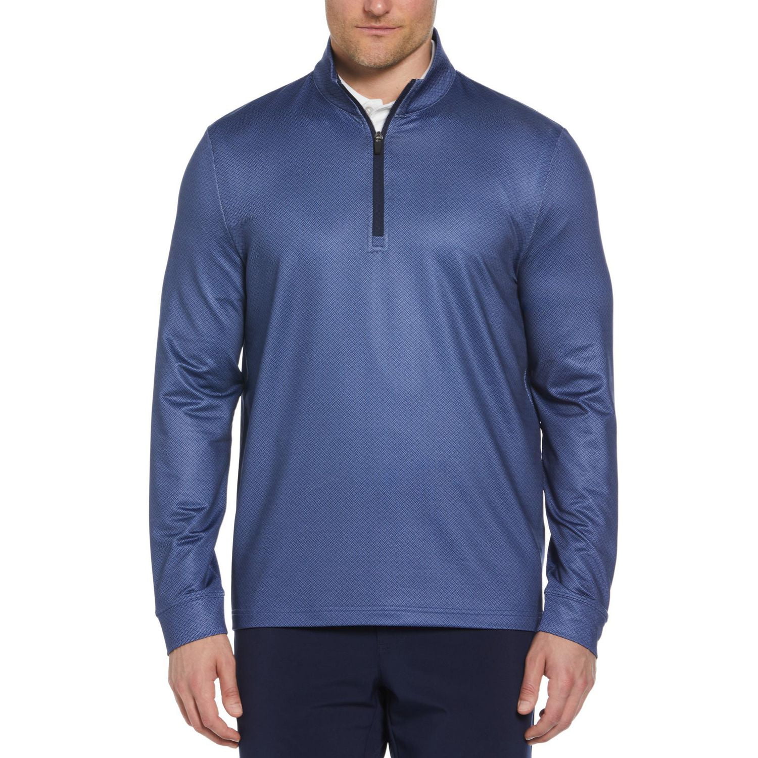 Ben Hogan Men's Mini Heather Geo Print Quarter Zip Golf Sweater