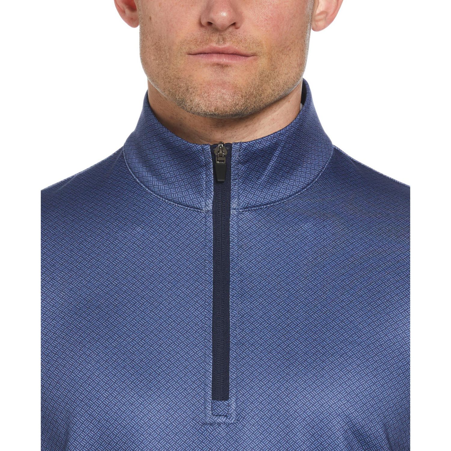 Ben Hogan Men's Mini Heather Geo Print Quarter Zip Golf Sweater