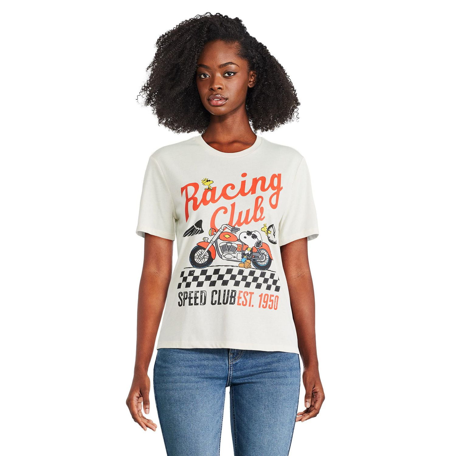 Peanuts Women's Snoopy Short Sleeve Tee, Sizes XS-XL