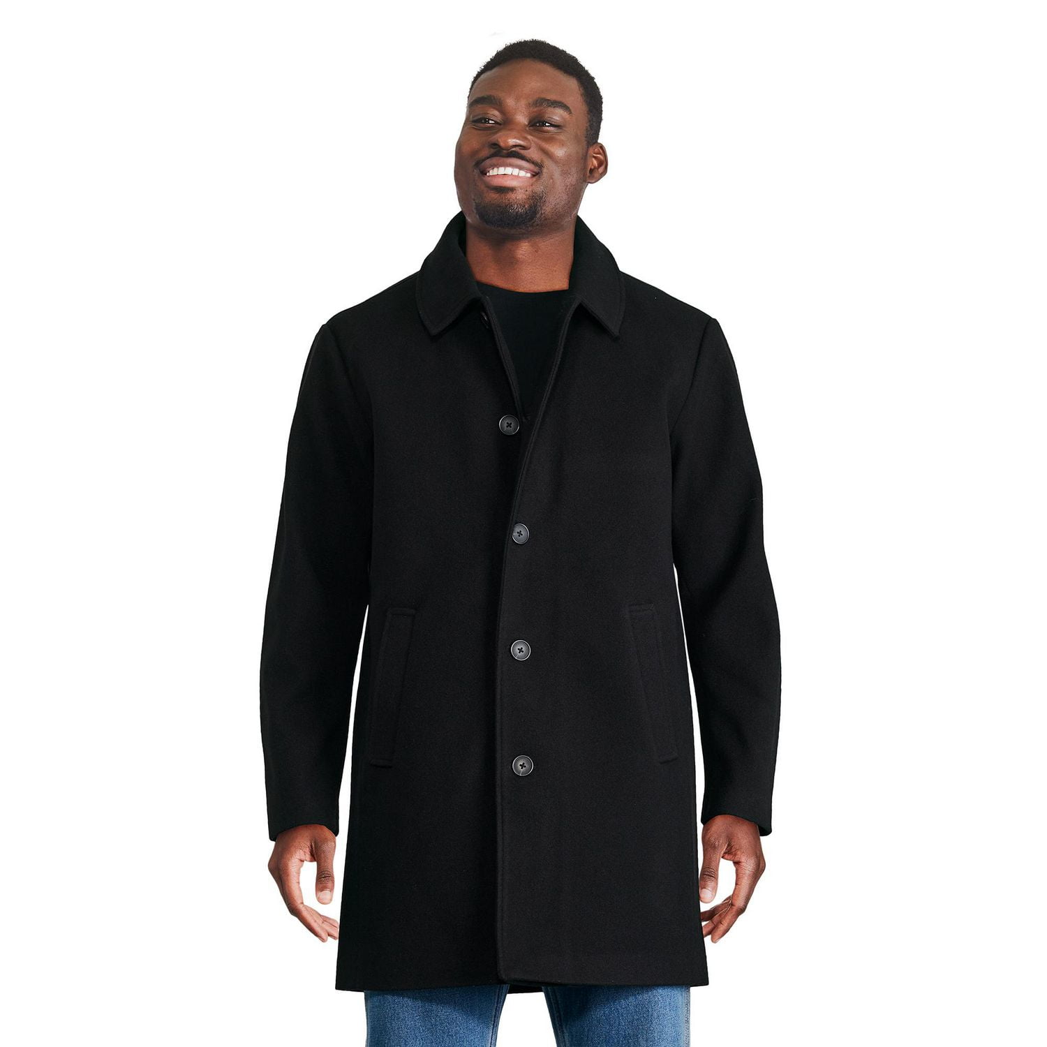 Manteau en simililaine George pour hommes Tailles P-2XL