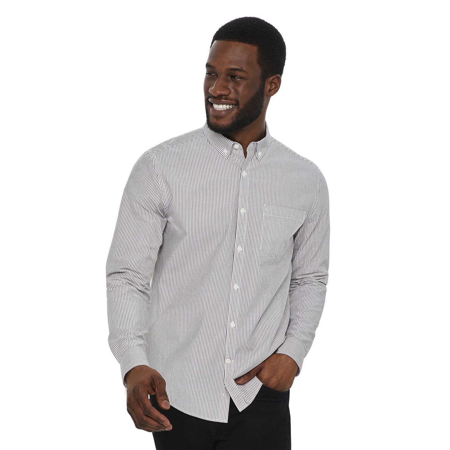 George Men's Long Sleeve Washed Poplin Shirt | Walmart Canada