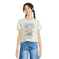 thumbnail image 1 of T-shirt lacé à imprimé graphique Justice pour filles, 1 of 3