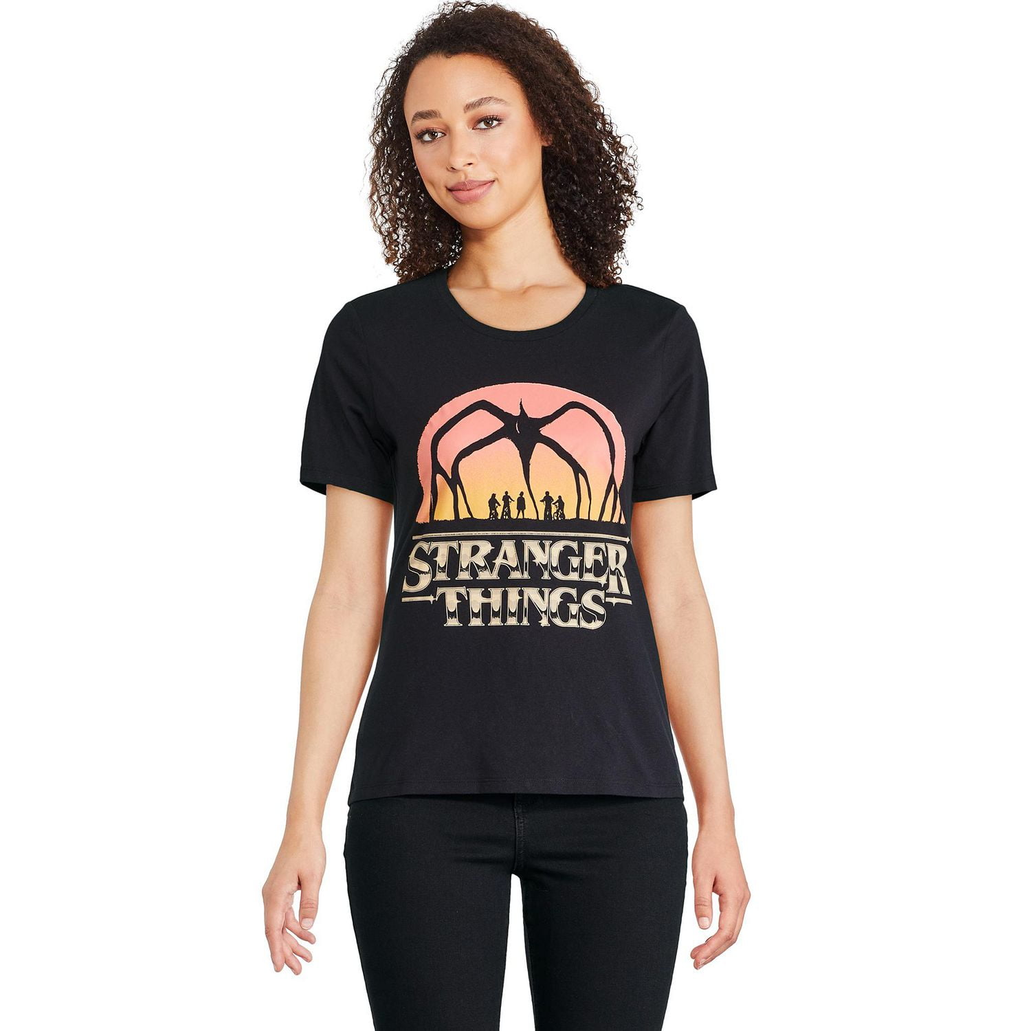 T-shirt à manches courtes Stranger Things Netflix pour femmes Tailles TP–TG