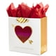 Grand sac-cadeau de la Saint-Valentin avec papier de soie – Signature de Hallmark (cœur scintillant) – image 3 sur 4