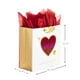 Grand sac-cadeau de la Saint-Valentin avec papier de soie – Signature de Hallmark (cœur scintillant) – image 2 sur 4