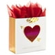 Grand sac-cadeau de la Saint-Valentin avec papier de soie – Signature de Hallmark (cœur scintillant) – image 1 sur 4