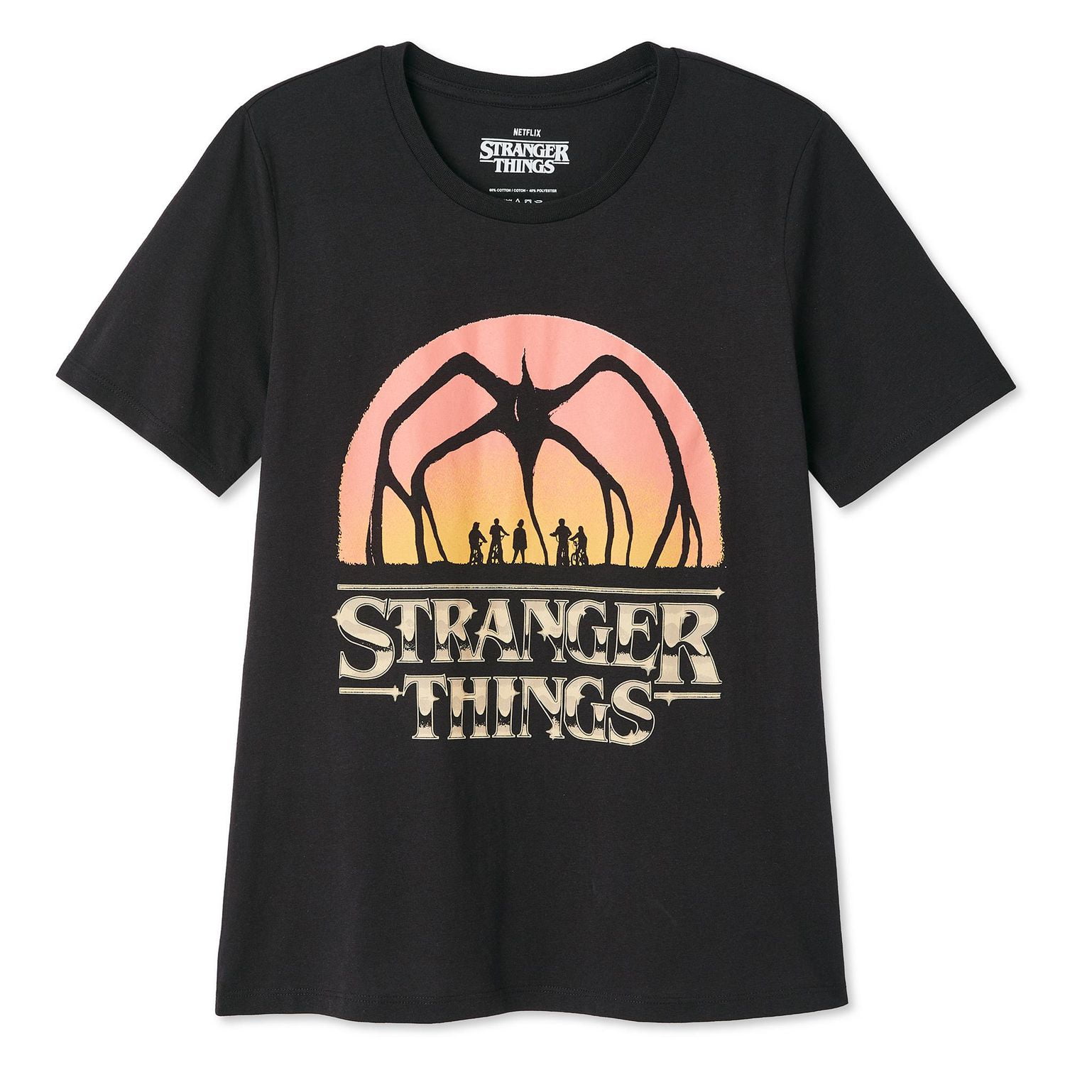 T-shirt à manches courtes Stranger Things Netflix pour femmes Tailles TP–TG