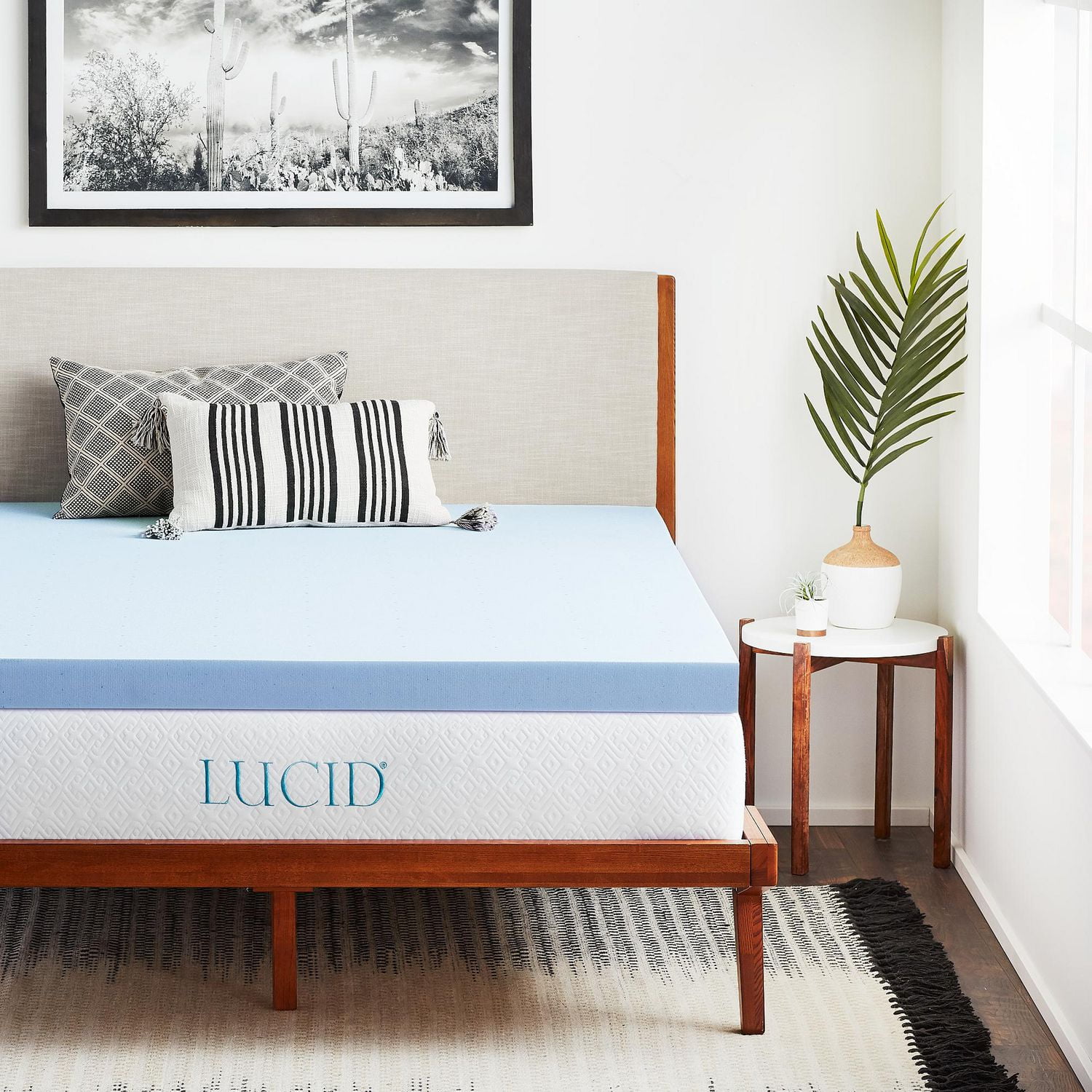 Lucid 3 Inch Gel-Infused Memory Foam Mattress Topper ...