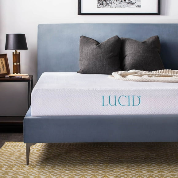 Lucid 10 Inch Dual-Layered Gel Memory Foam Mattress, Twin