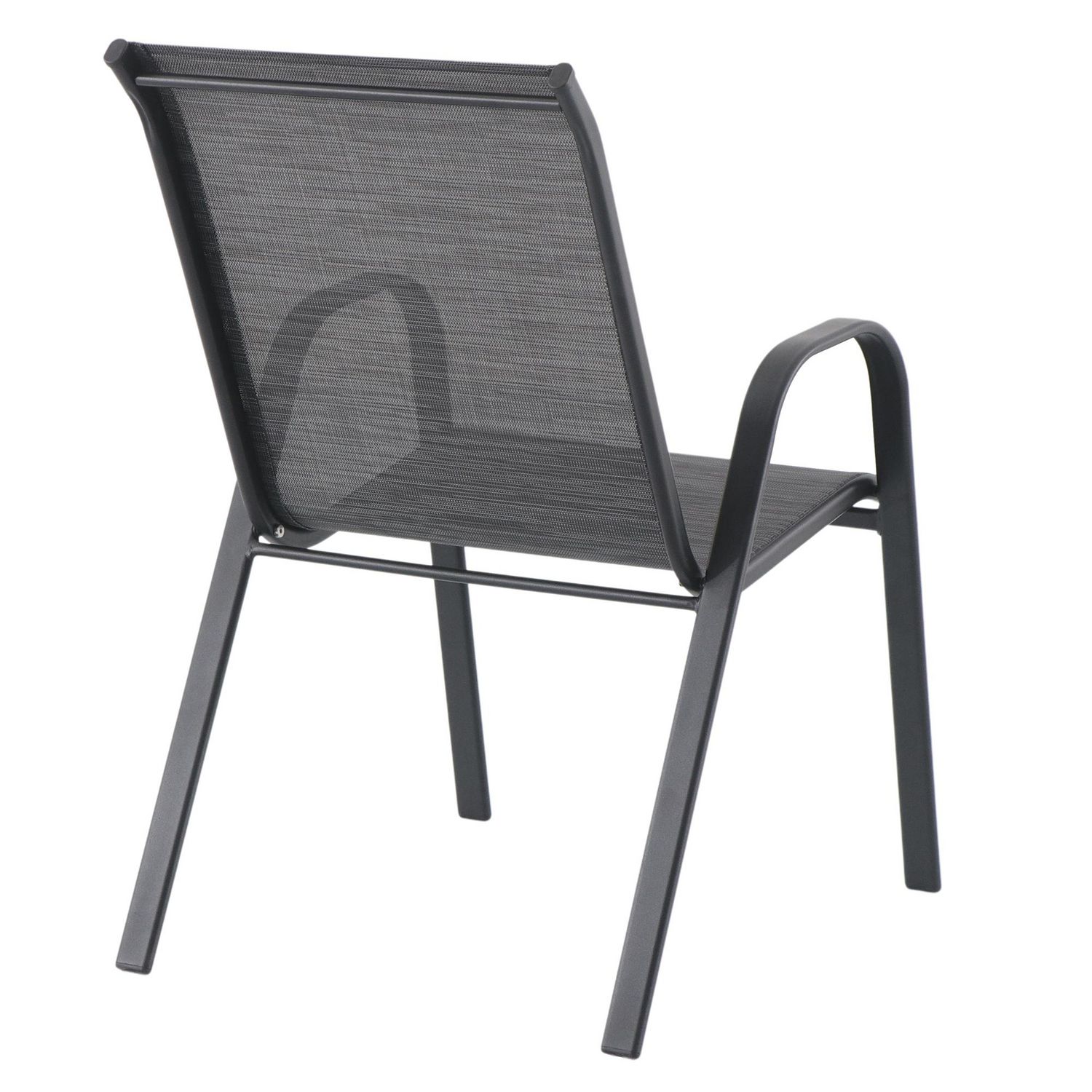 Mainstays heritage park patio stacking sling chair black stripes hot sale