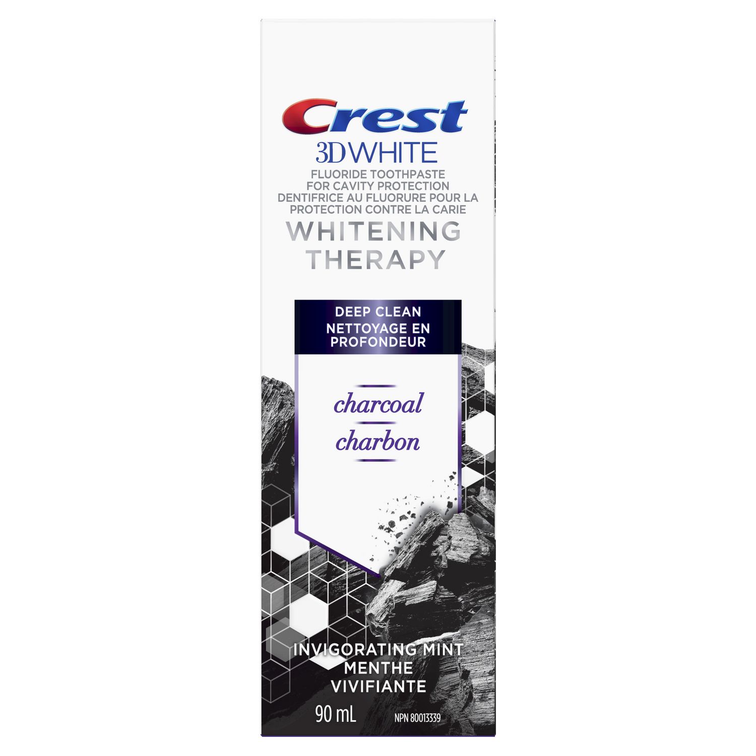 Crest 3D White Whitening Therapy Charcoal Deep Clean Fluoride ...