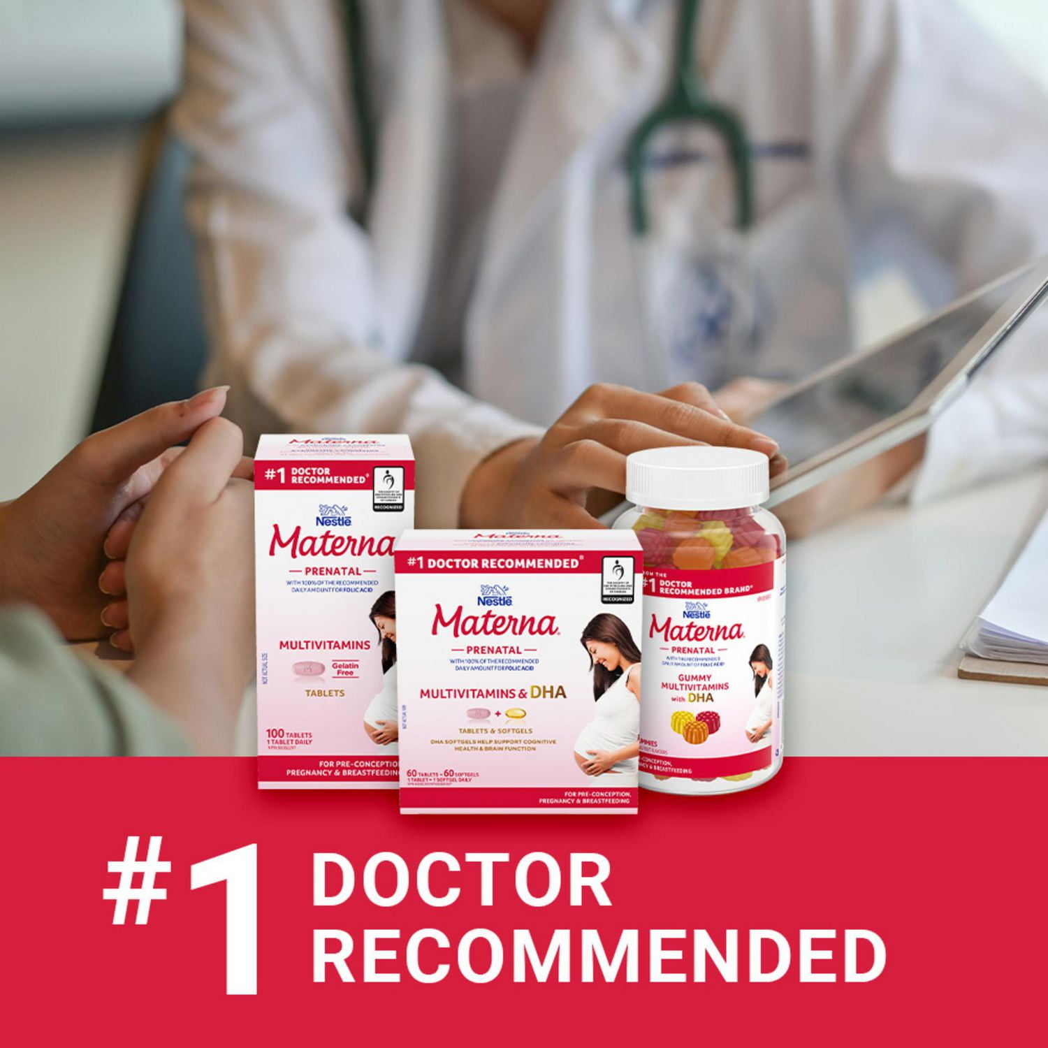 Nestlé MATERNA® + DHA Prenatal Supplement Combo-Pack, 60 tablets + 60 softgels