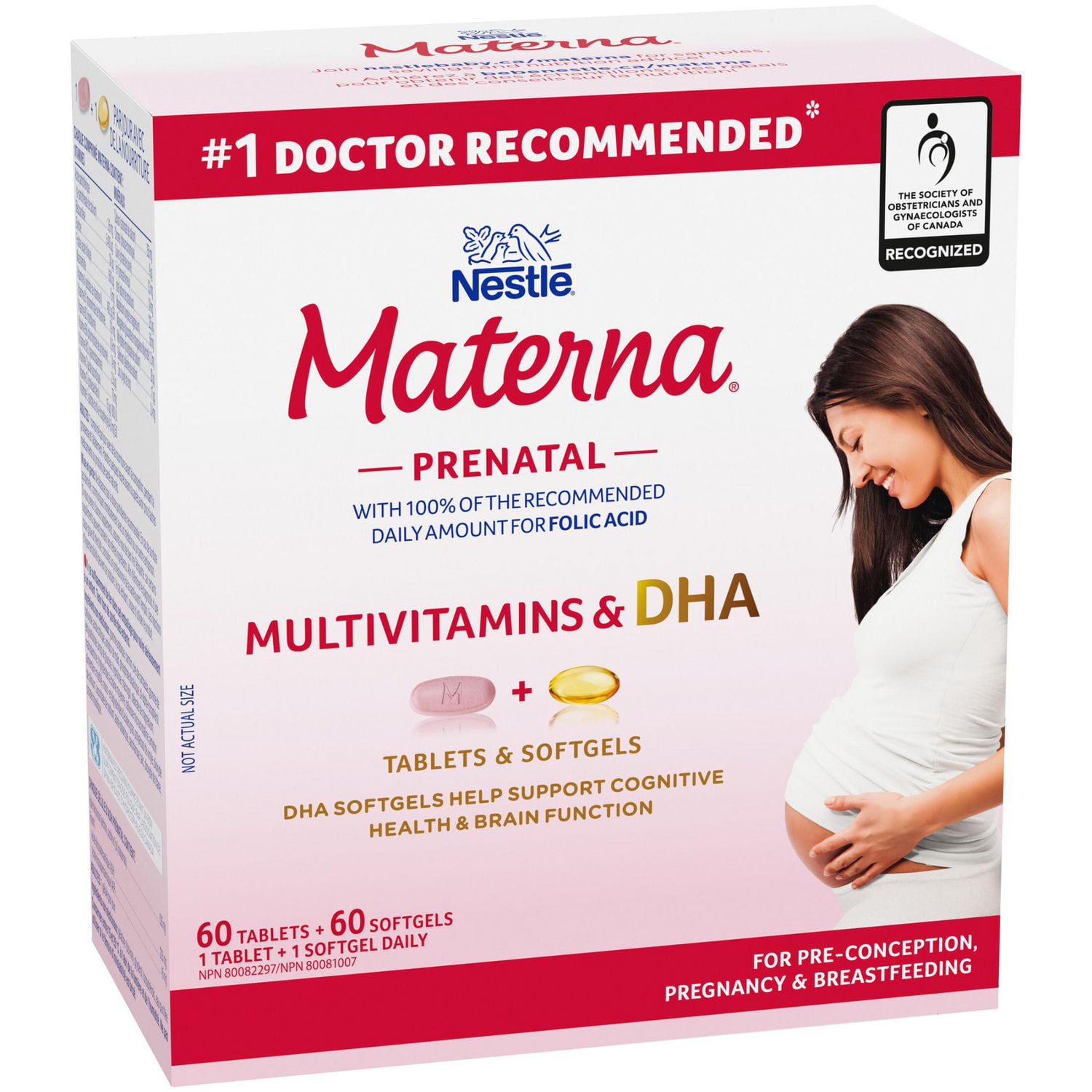 Nestlé MATERNA® + DHA Prenatal Supplement Combo-Pack, 60 tablets + 60 softgels