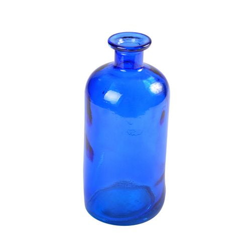 Petite bouteille en verre bleu