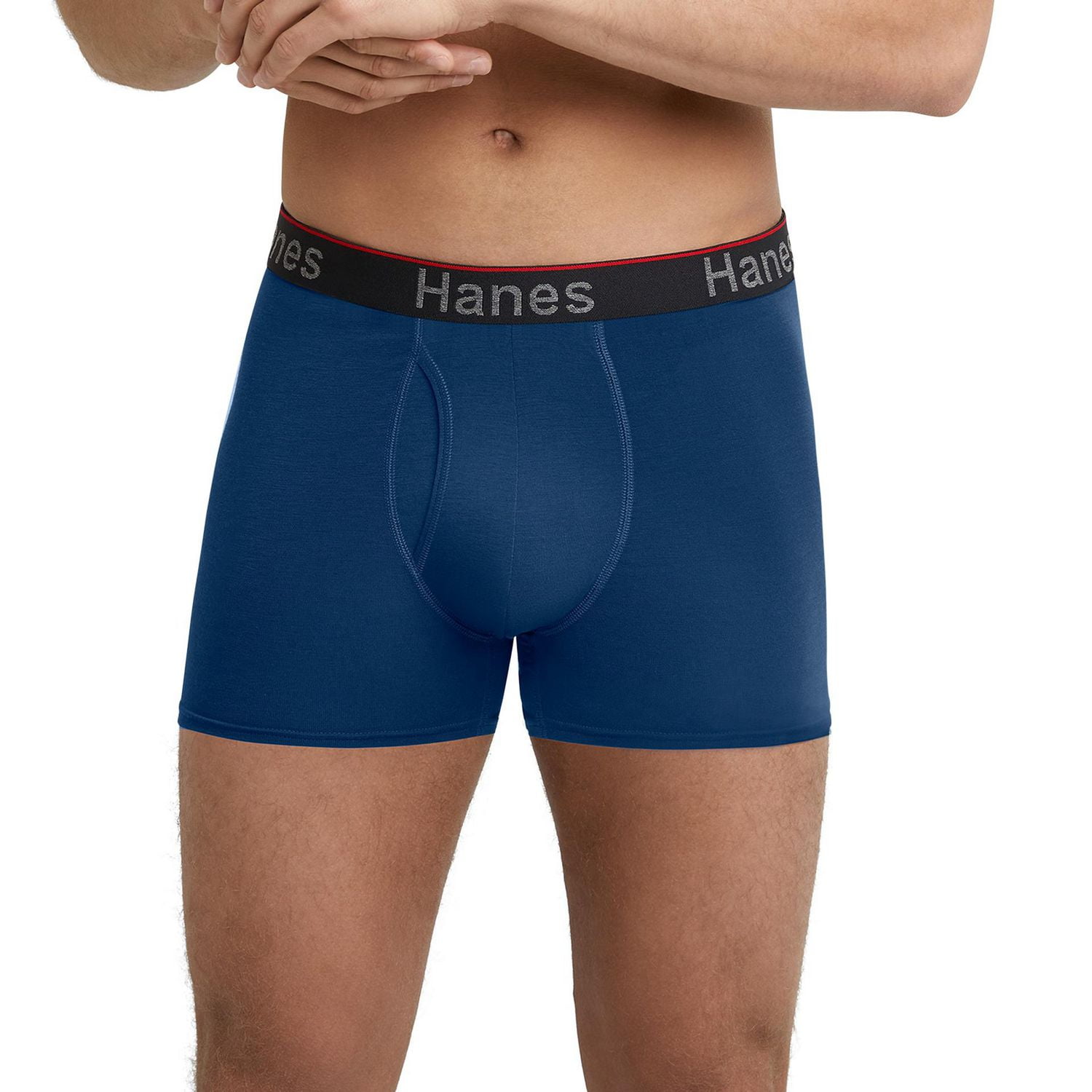 Hanes Homme Comfort Flex Fit - Culottes sans étiquette avec poche Total Support - Paquet de 3 Doublure en maille respirante sépare et soutient
