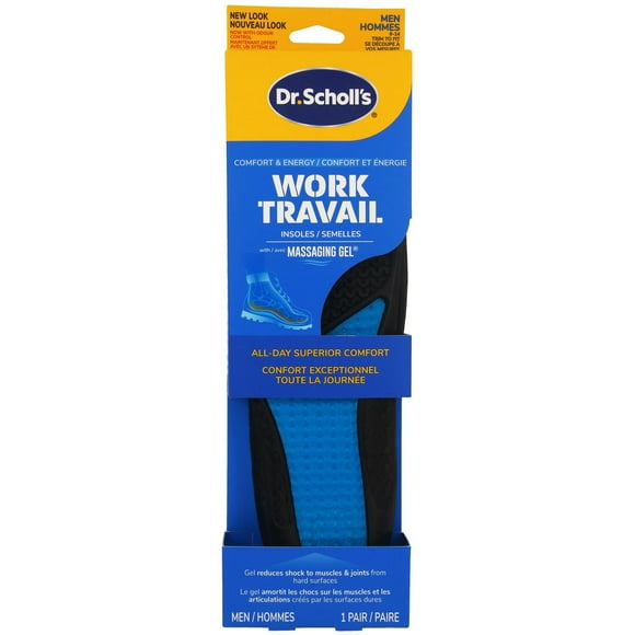 Dr. Scholl's® Work All-Day Superior Comfort Insoles (with) Massaging Gel®, Men Size 8-14, 1 pair