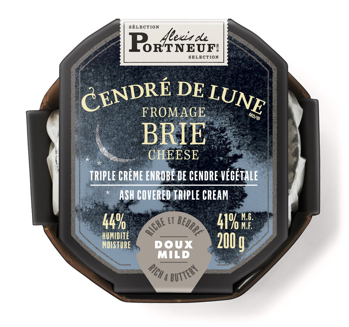 Alexis de Portneuf Cendré De Lune Triple Cream Ash Covered Brie Cheese