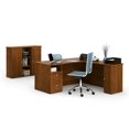 thumbnail image 1 of Mason L-shaped workstation with 2 doors storage unit kit in Tuscany Brown, 1 of 2