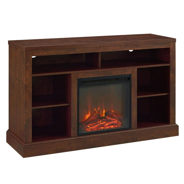 Manor Park Rustic Fireplace TV Stand with Open Storage For TV's up to