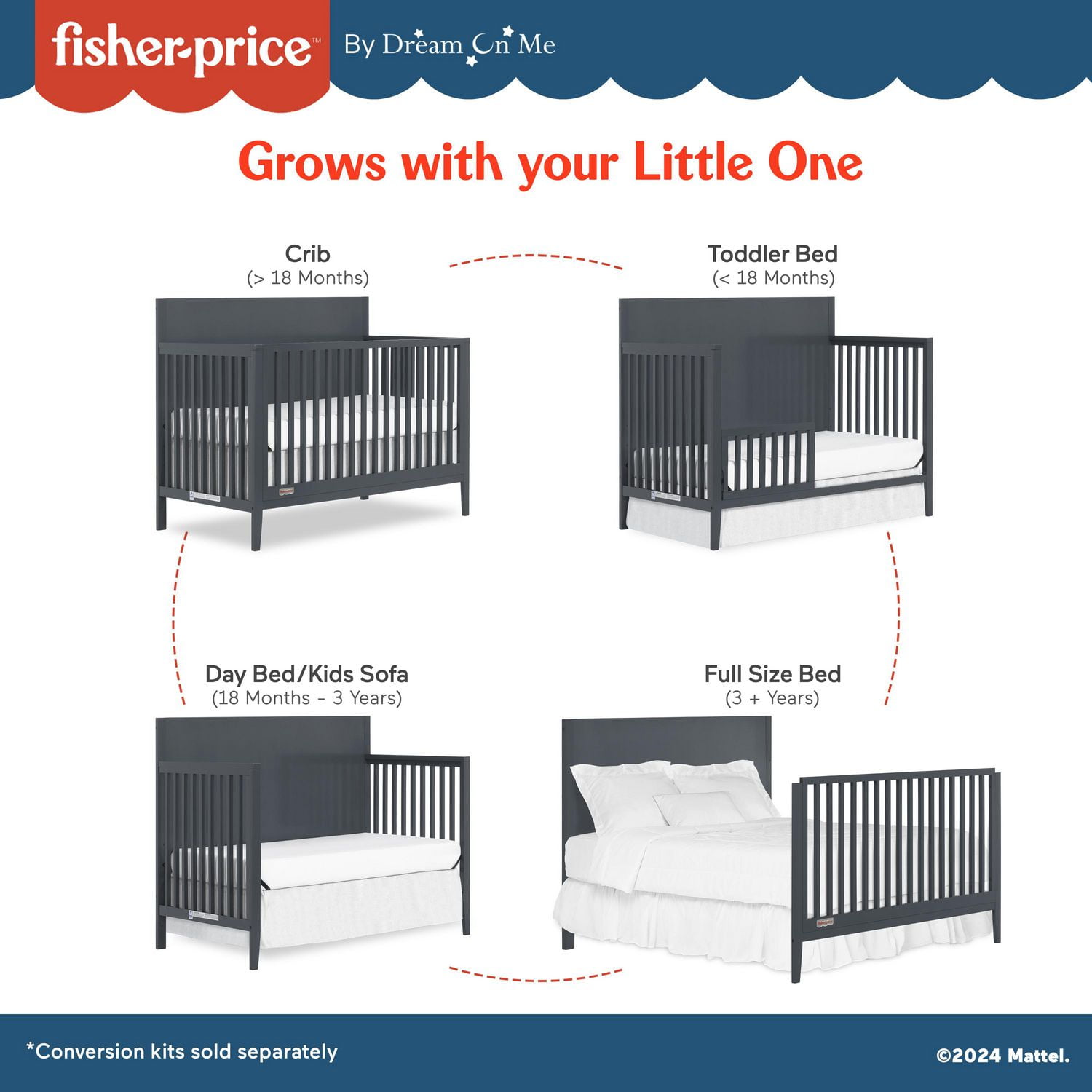 Fisher price crib rail best sale